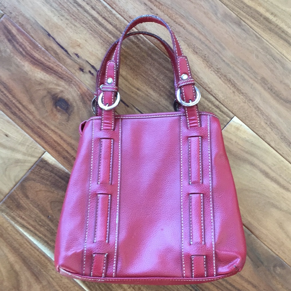 Tommy Hilfiger Red Leather Purse Handbag Satchel